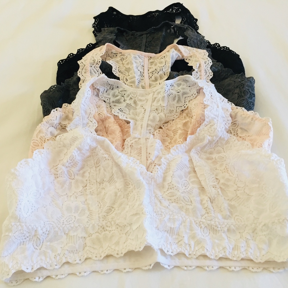 Felina Camelias Lace Deep V Racerback Bra Bustier